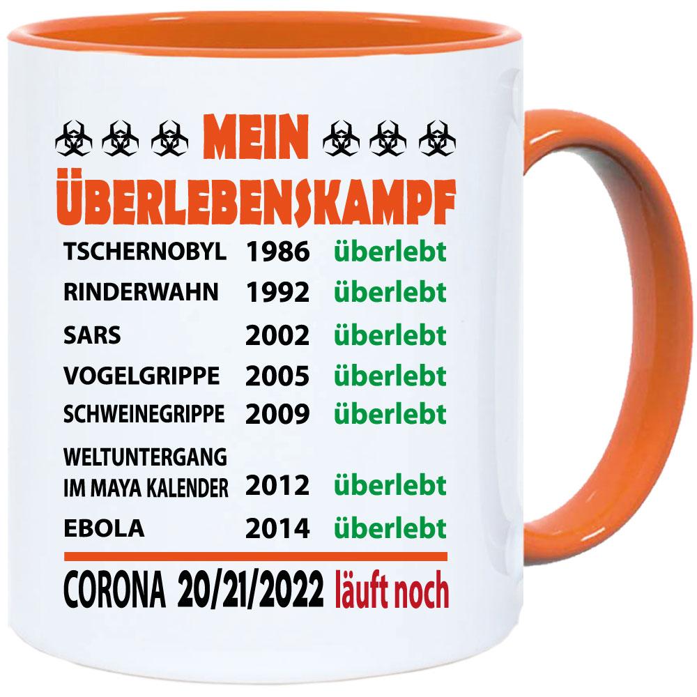 Corona Tasse in 8 Farben * Überlebenskampf