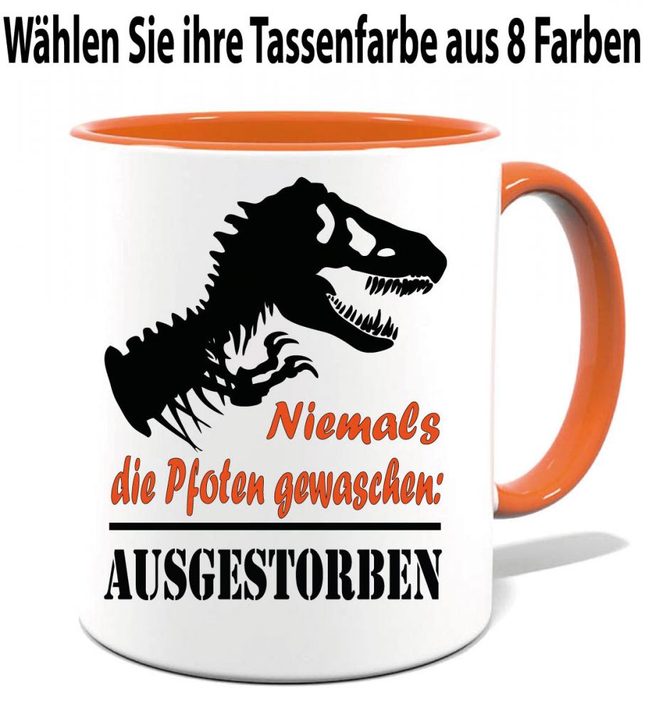 Lustige bunte Tasse Corona Die Dinosaurier sind ausgestorben