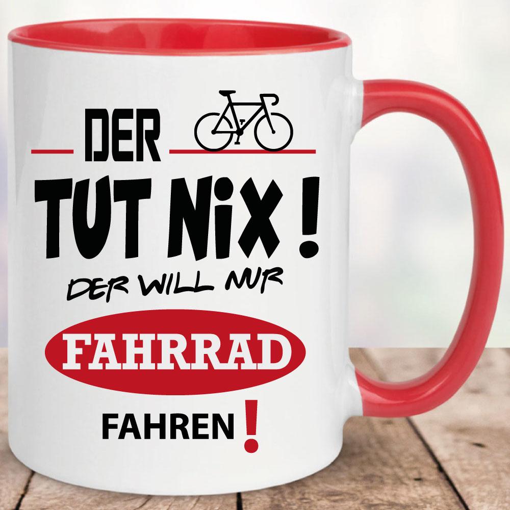 Tasse für Radfahrer Der tut nix Rot