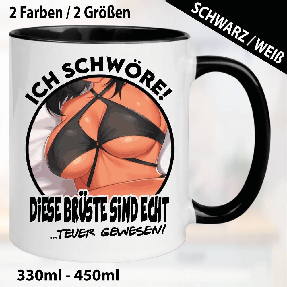 Tasse Diese Brüste sind echt
