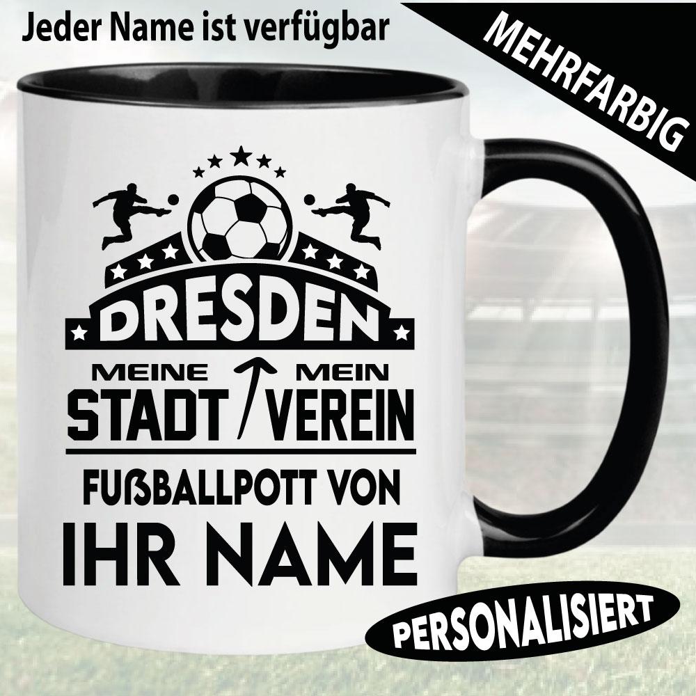 Personalisierte Fußballtasse Dresden
