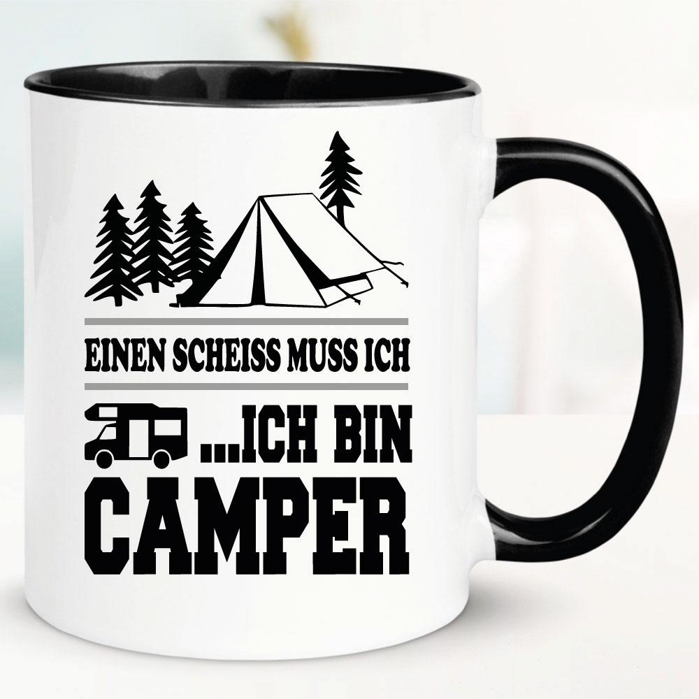 Lustige Sprüche Tasse für Camper Einen Scheiss muss ich