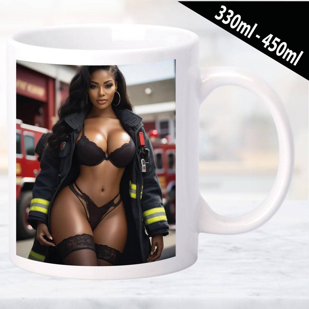 Erotische Tasse mit stilvollen Frauenmotiv.