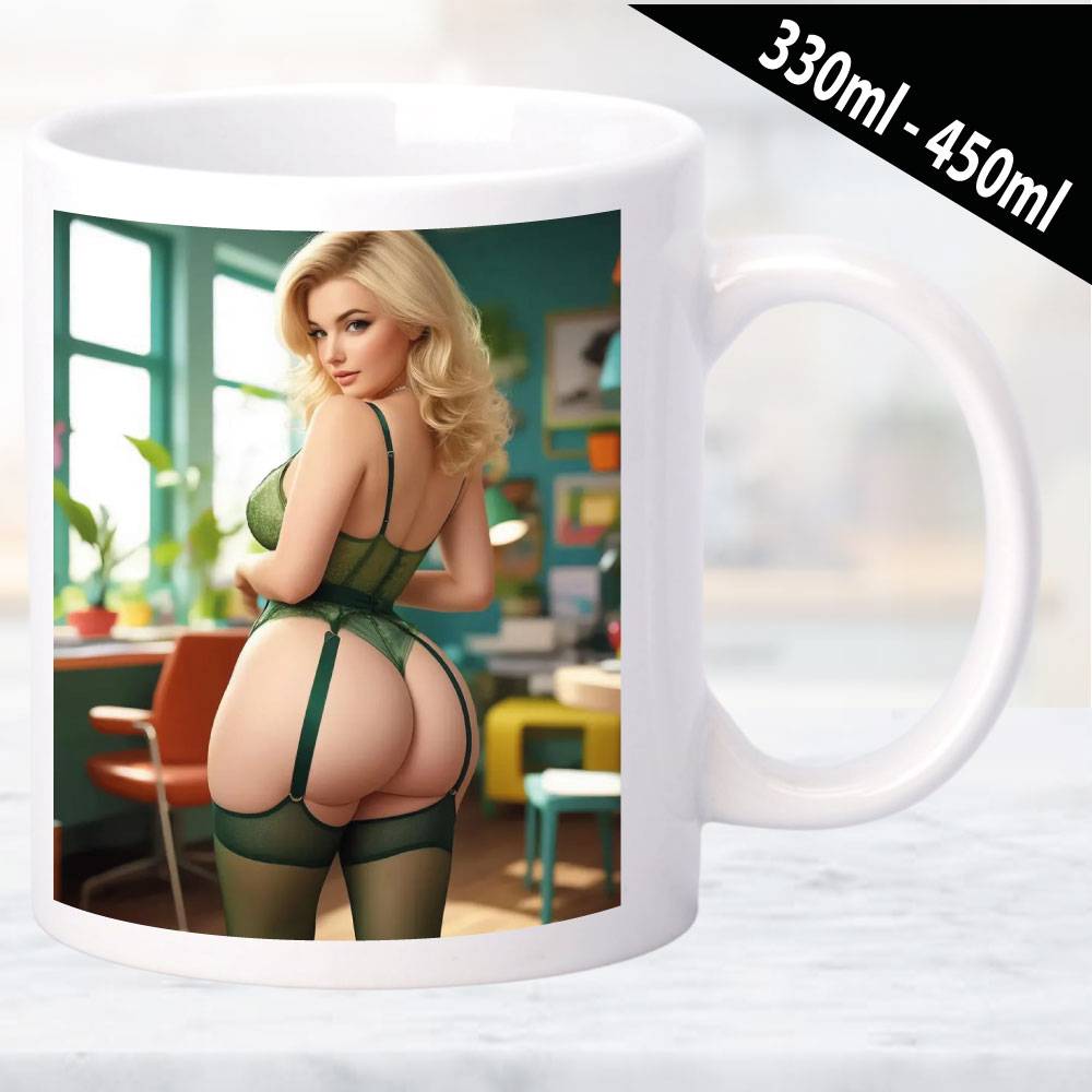 Erotische Tasse mit klassischen Frauenmotiv