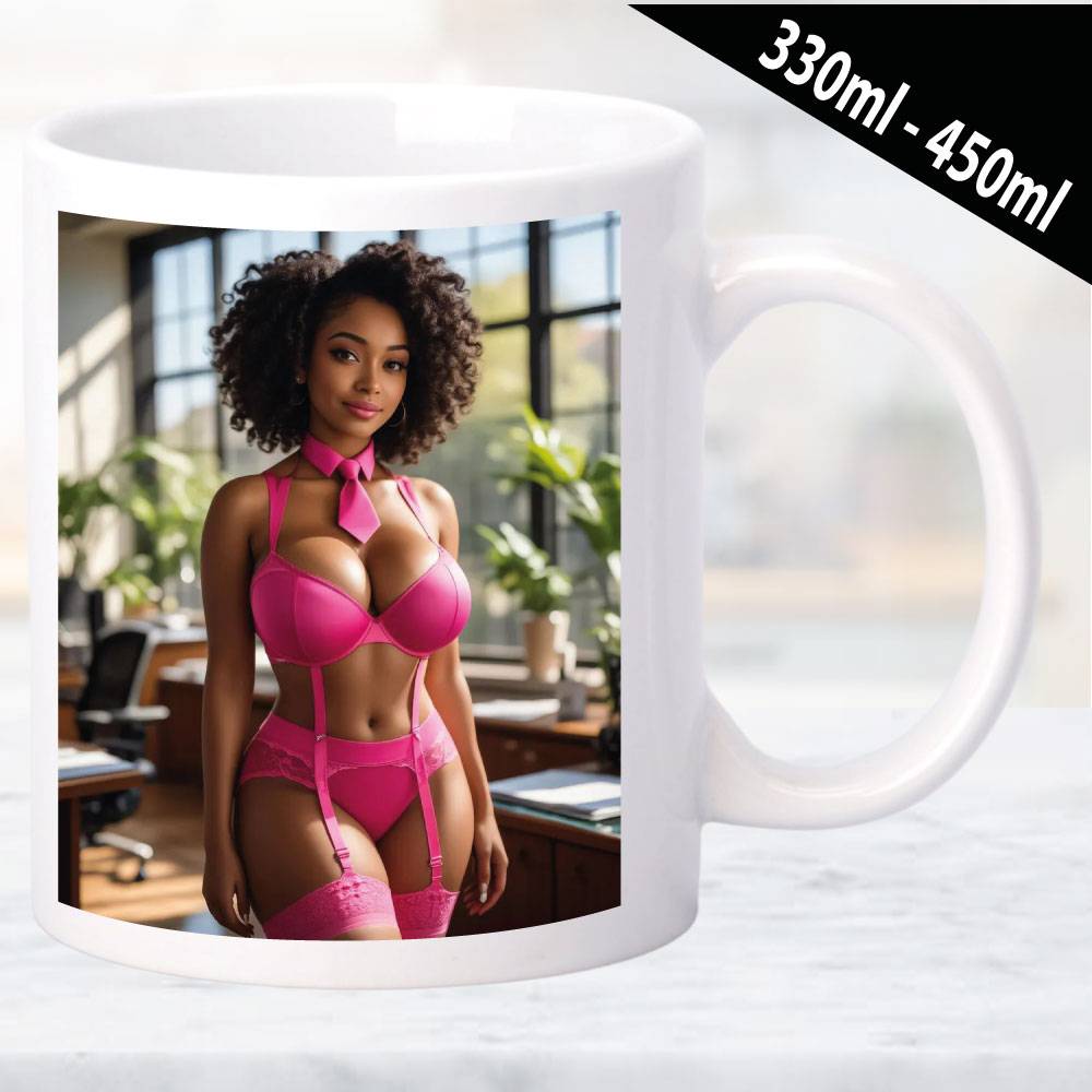 Erotische Tasse mit stilisierenden Frauenmotiv