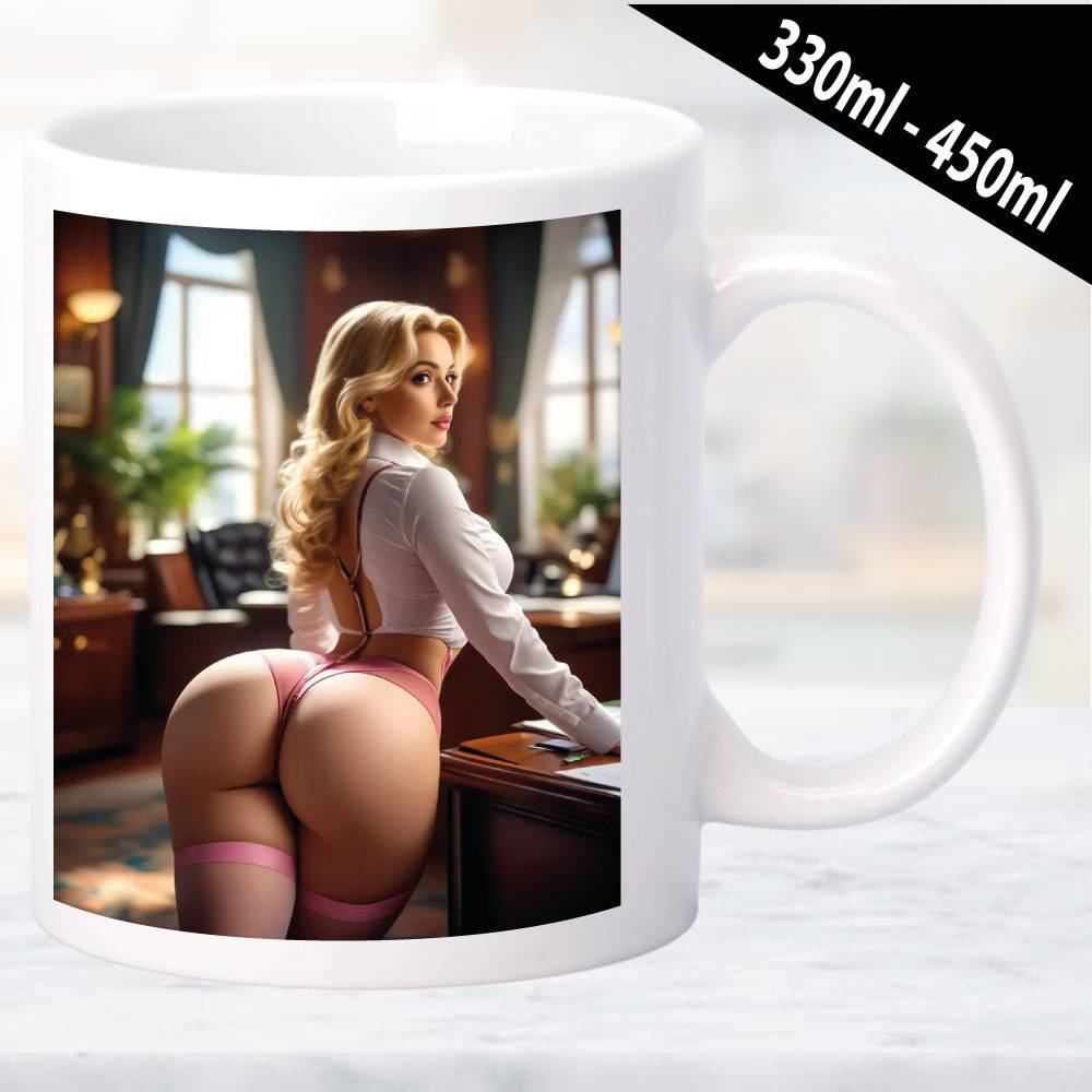 Erotische Tasse mit fantasievollen Frauenmotiv