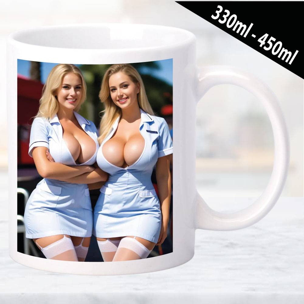 Erotische Tasse mit romantischen Frauenmotiv