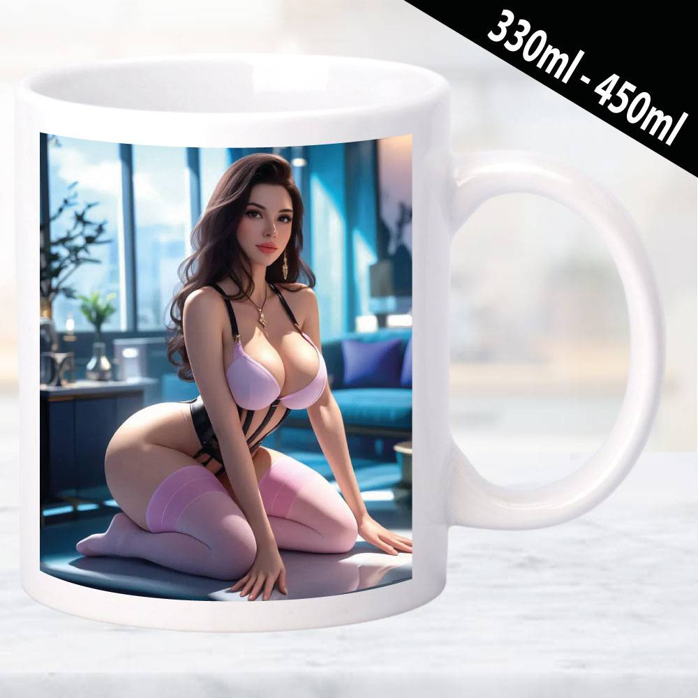Erotische Tasse mit stilbewussten Frauenmotiv