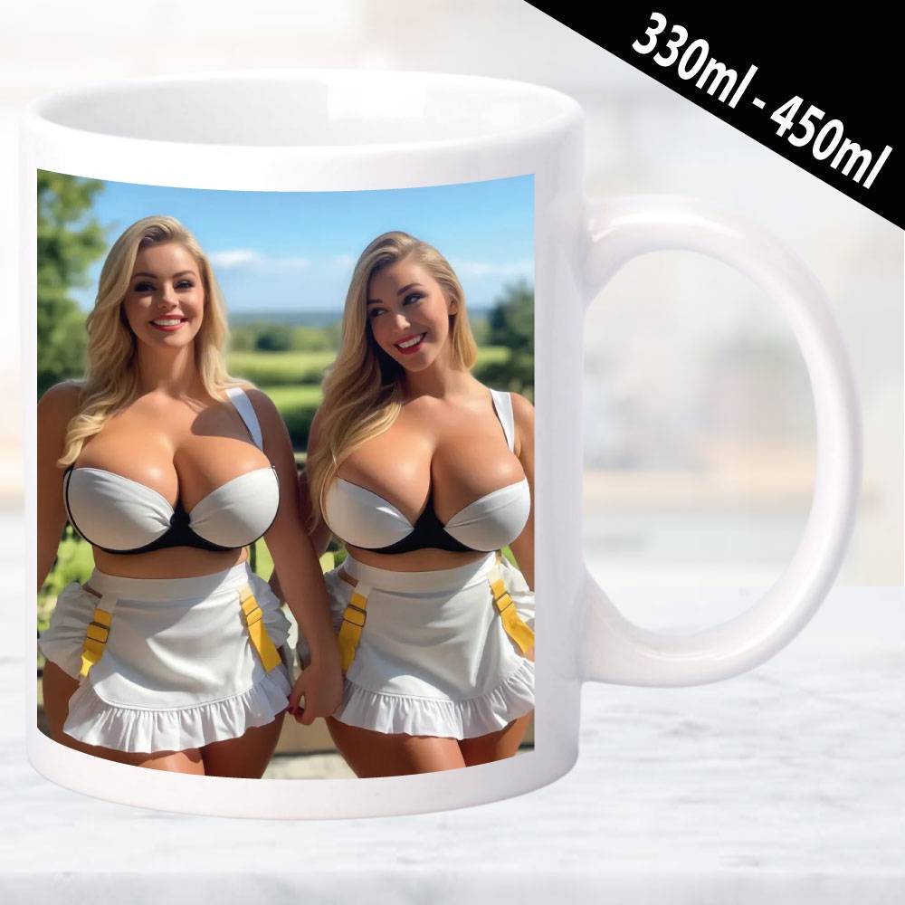 Erotische Tasse mit ästhetisch gedruckten Frauenmotiv