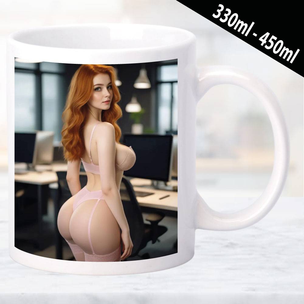 Erotische Tasse mit elegantem Design und Frauenmotiv