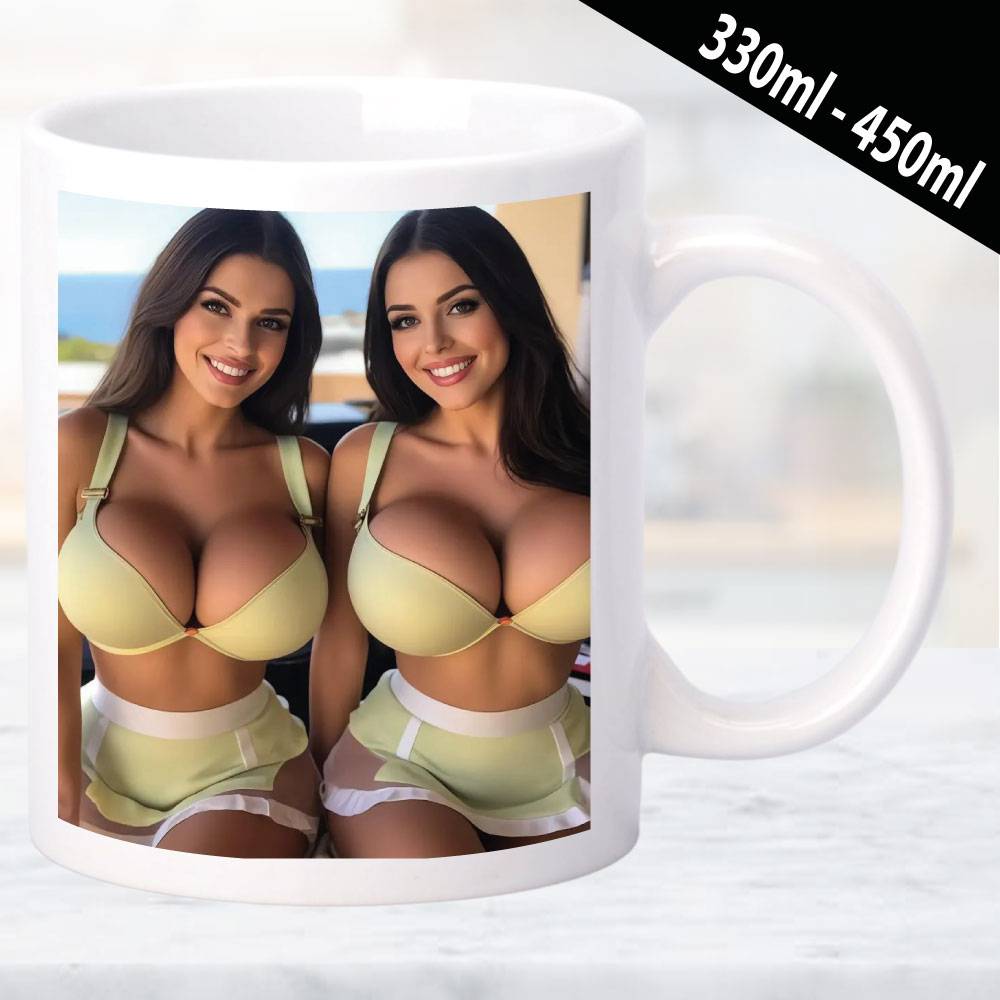 Erotische Tasse mit luxuriösem Design und Frauenmotiv