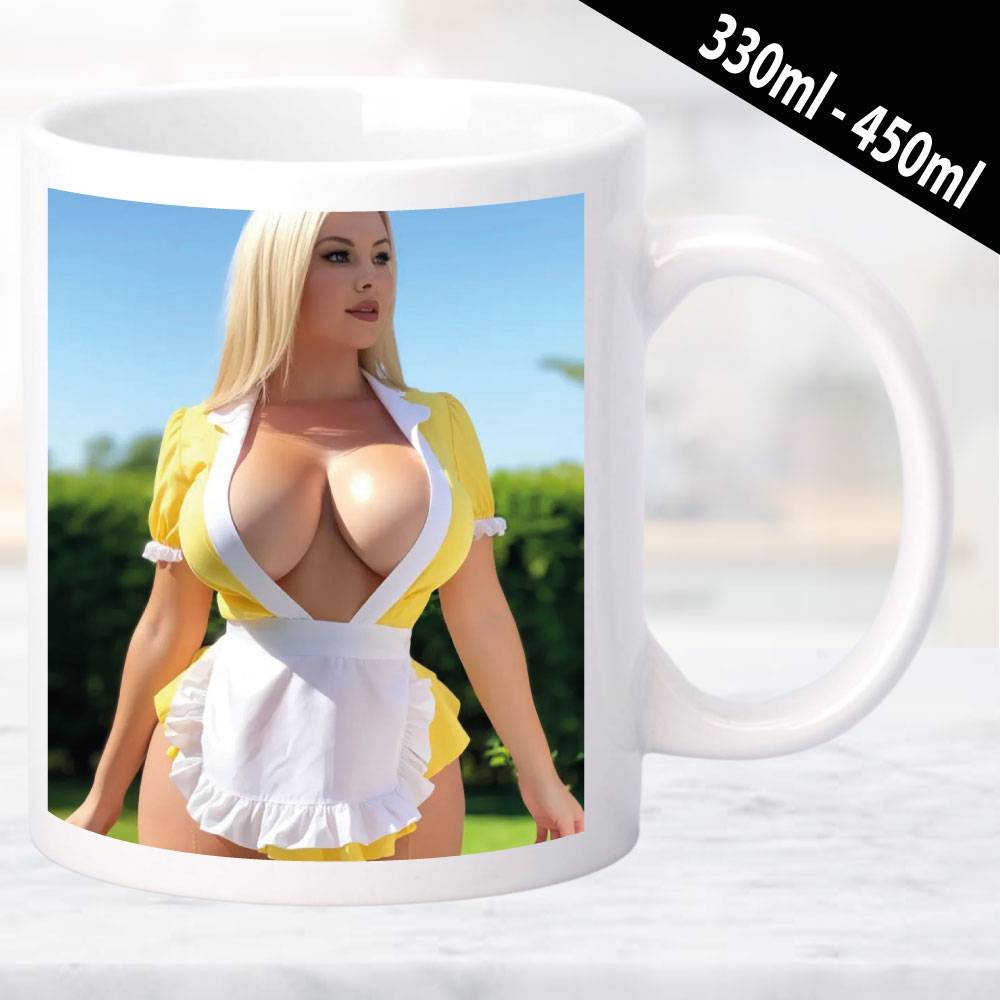 Erotische Tasse mit sinnlich künstlerischem Design und Frauenmotiv