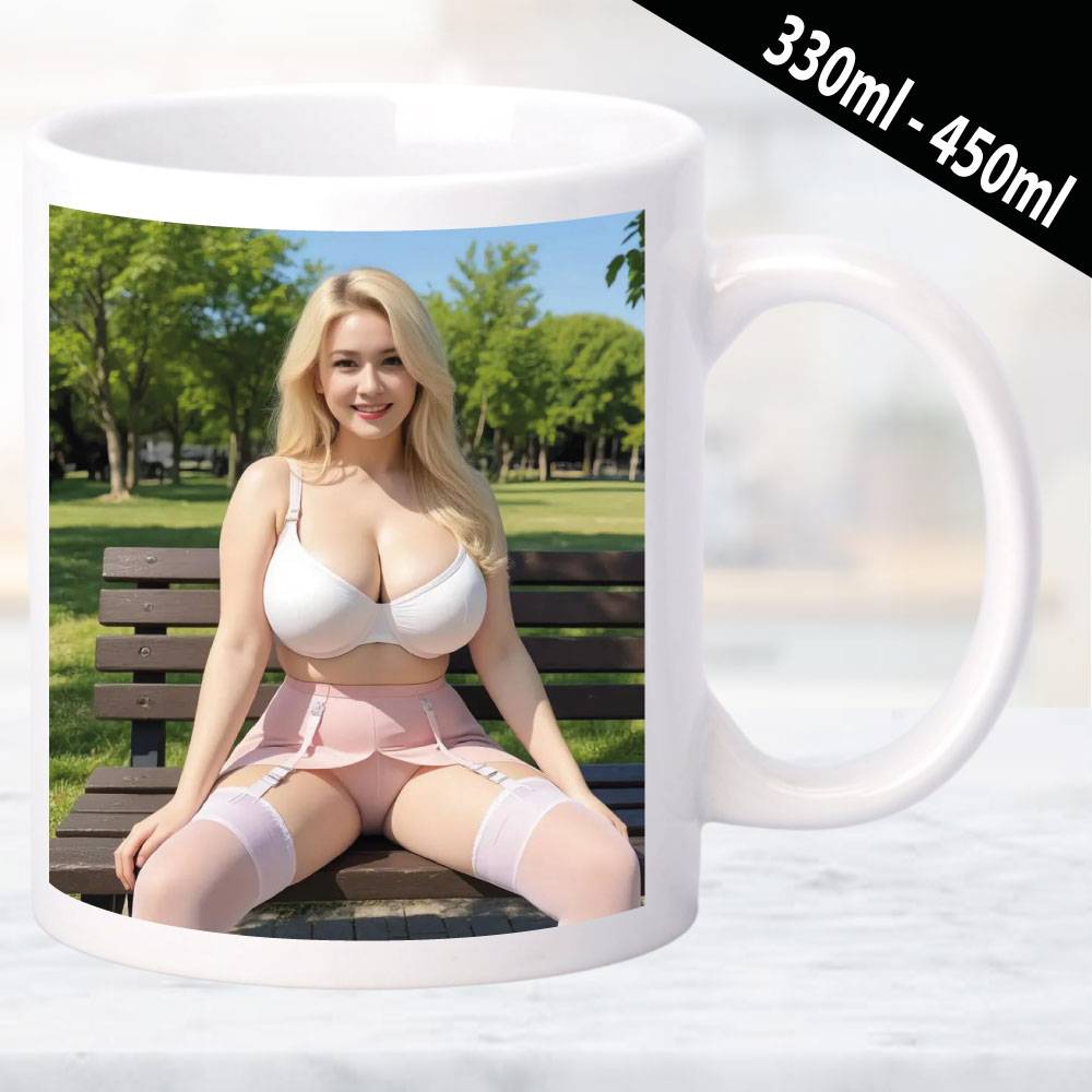 Erotische Tasse mit detailverliebtem Design und Frauenmotiv