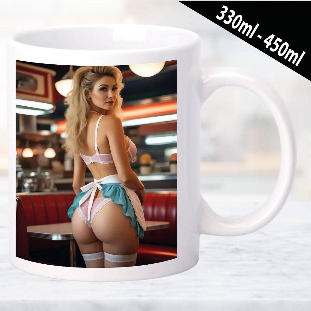 Erotische Tasse mit modernen Frauenmotiv