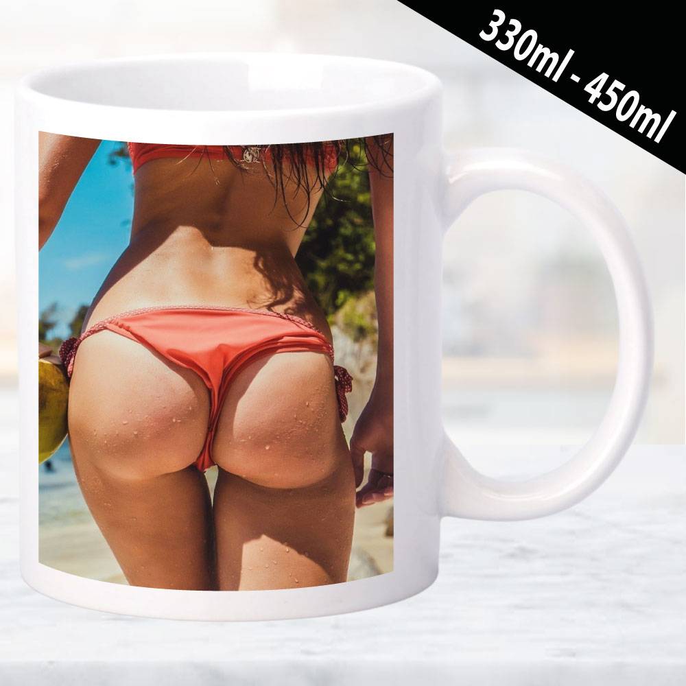Erotische Tasse mit kreativ illustriertem Design und Frauenmotiv