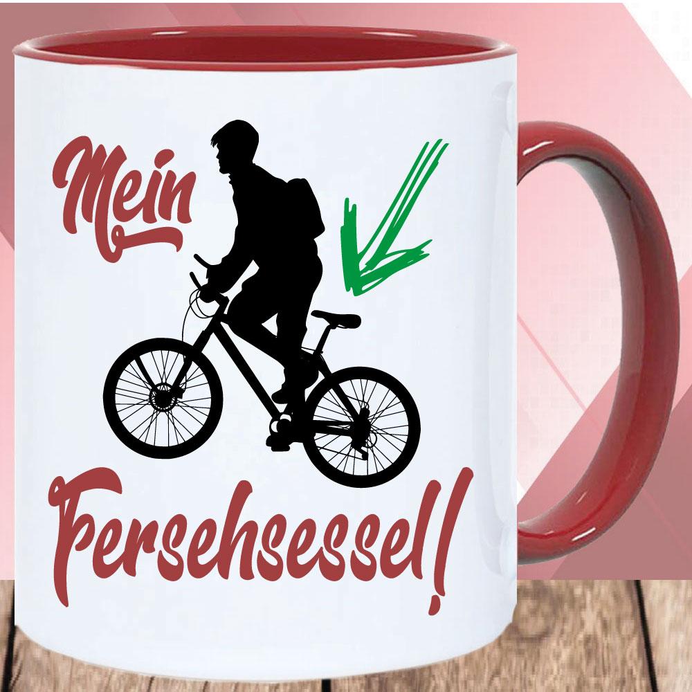 Tasse für Radfahrer Fahrradsattel Kastanie