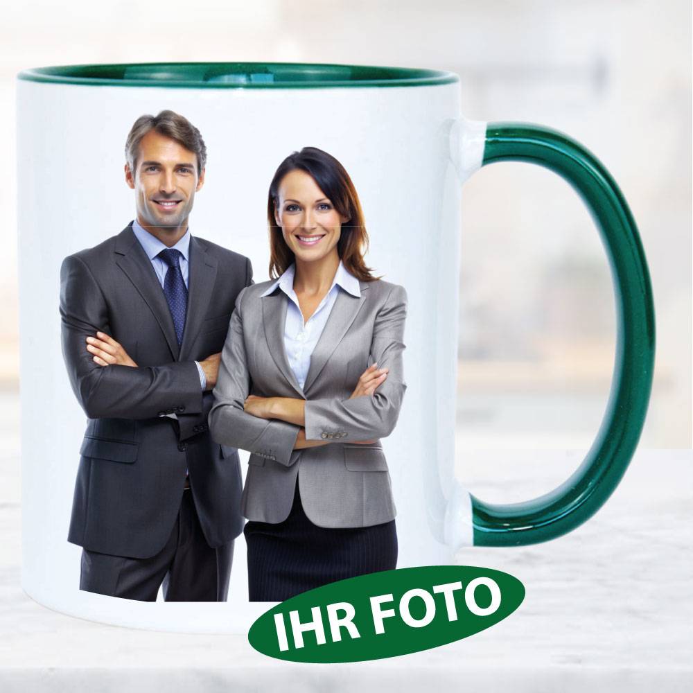 Fototasse Henkelbecher Grün