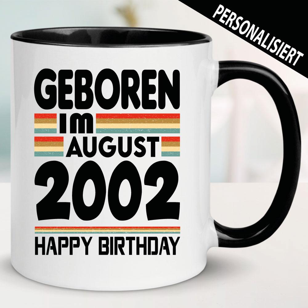 Tasse zum Geburtstag mit Alter und Monat