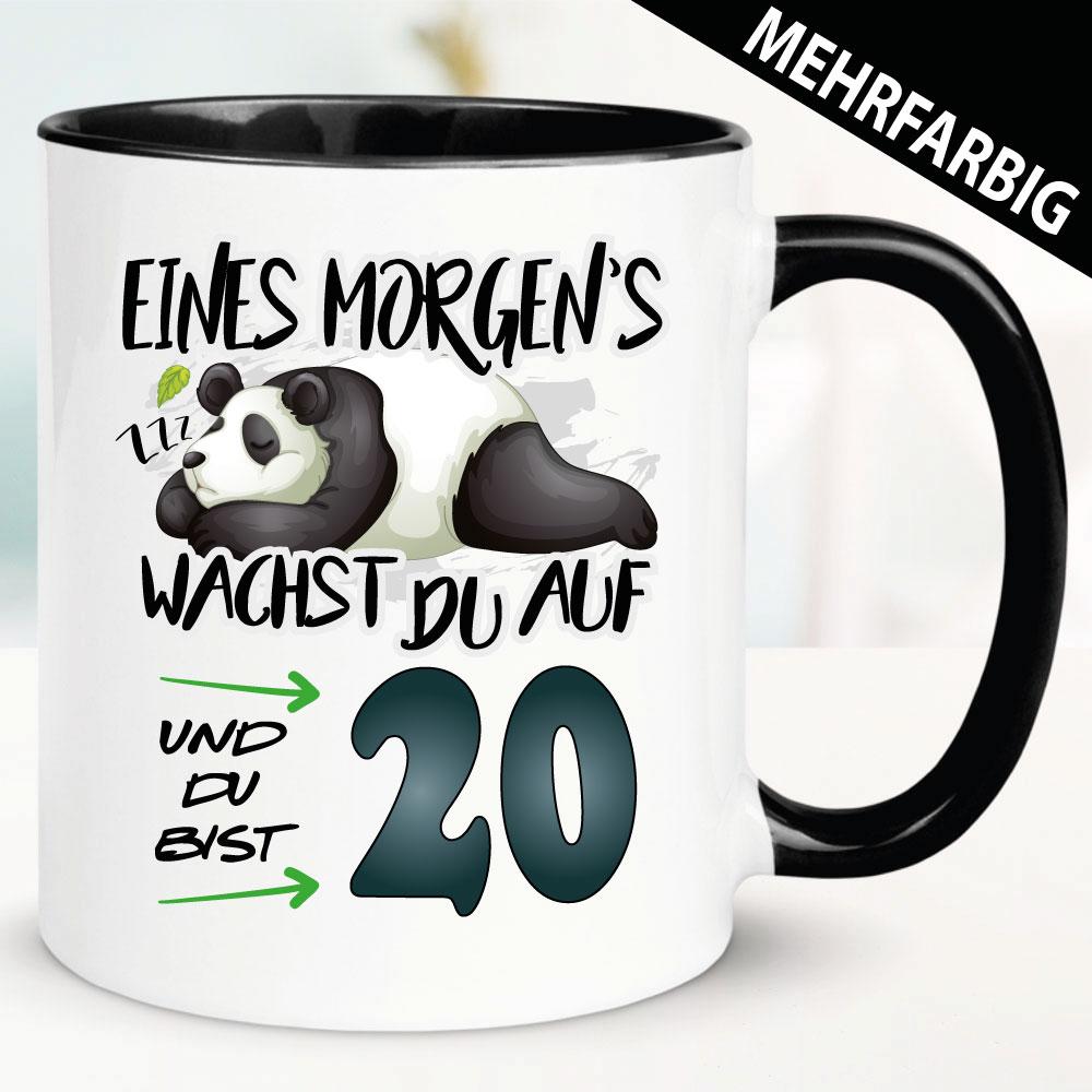 Tasse zum 20. Geburtstag. Panda Bär.