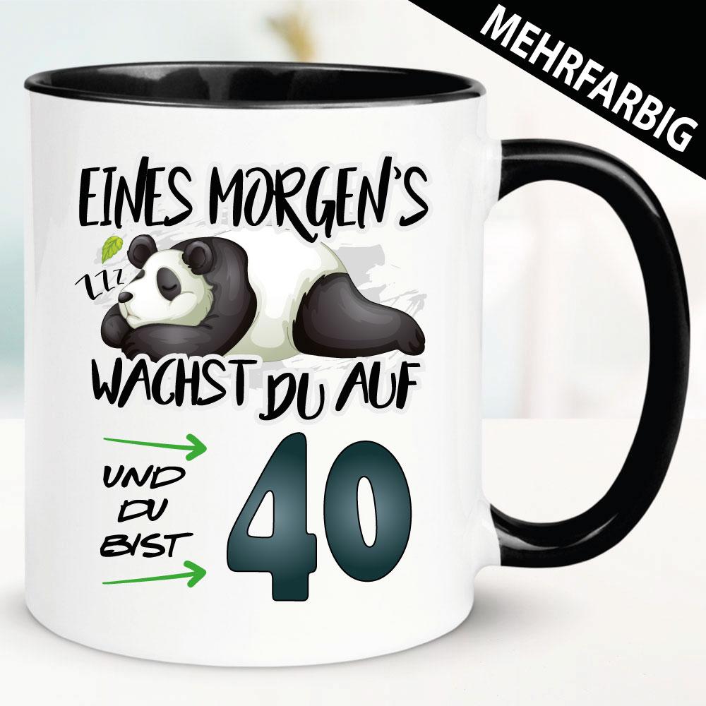 Tasse zum 40. Geburtstag. Panda Bär.