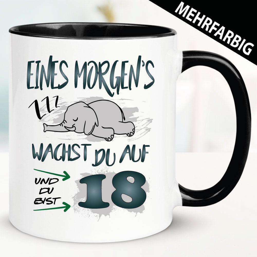 Tasse 18 Elefant Scheissegal Grau