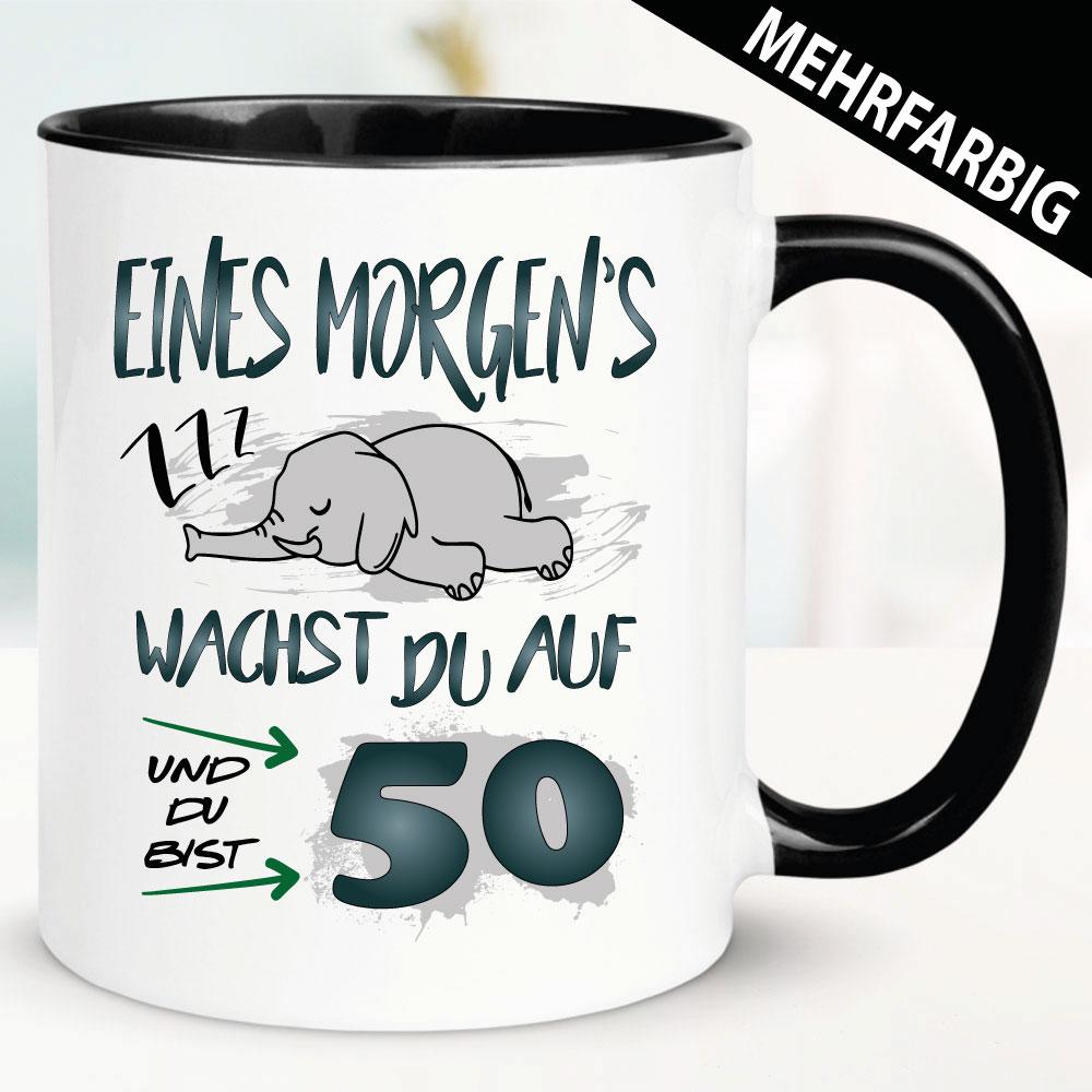 Tasse 50 Elefant Scheissegal Grau