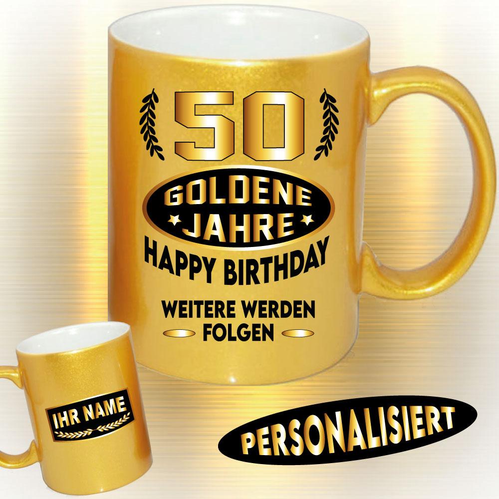 Gold Metallic Effekt Tasse Goldene Jahre