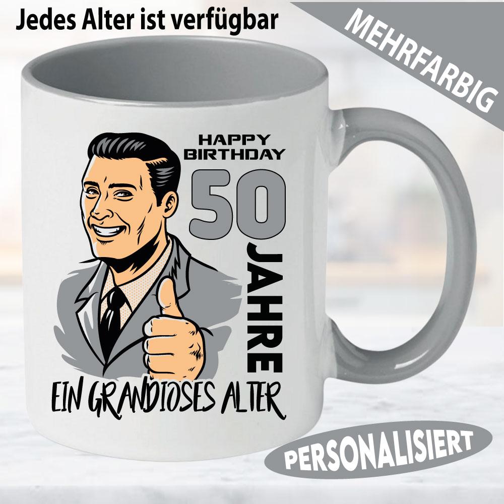 Grandioses Alter im Retro Stil. Geburtstagstasse personalisiert.