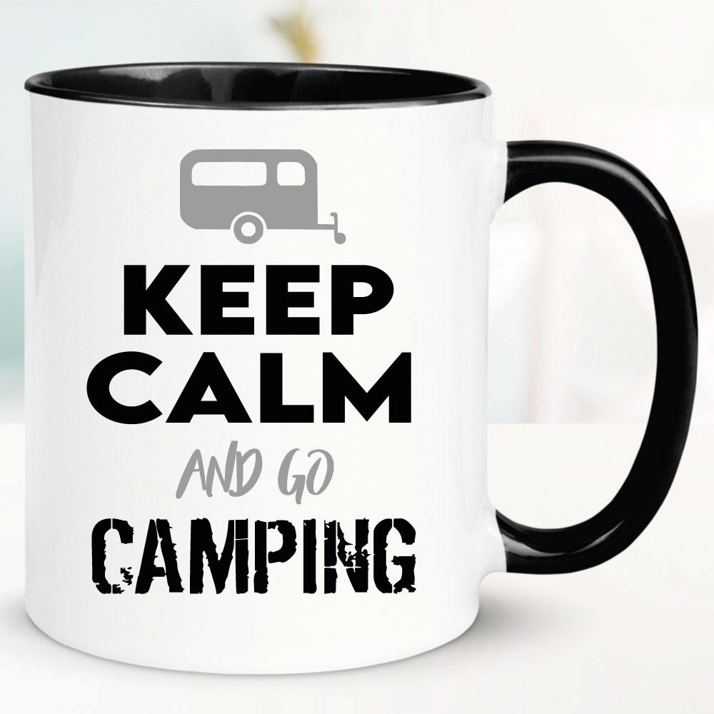 Lustige Sprüche Tasse für Camper Keep Calm