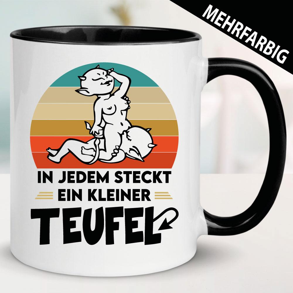 Tasse mit Teufel beim Sex