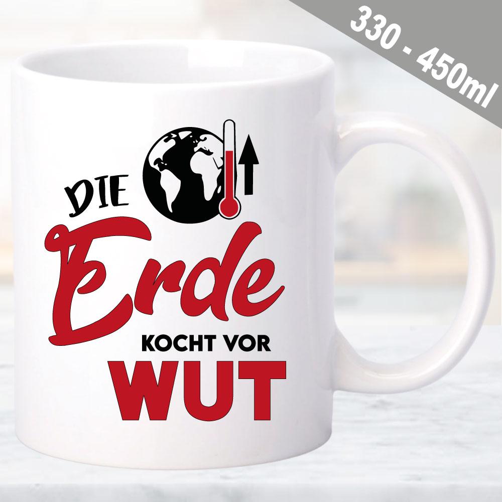 Tasse zum Klimawandel Die Erde kocht