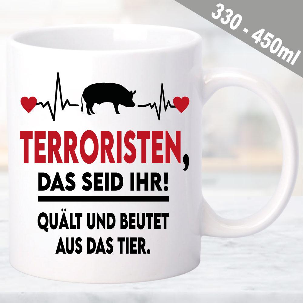 Tasse zum Klimawandel Tiere ausbeuten