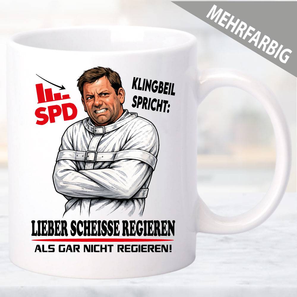 Tasse Lars Klingbeil SPD Regierung