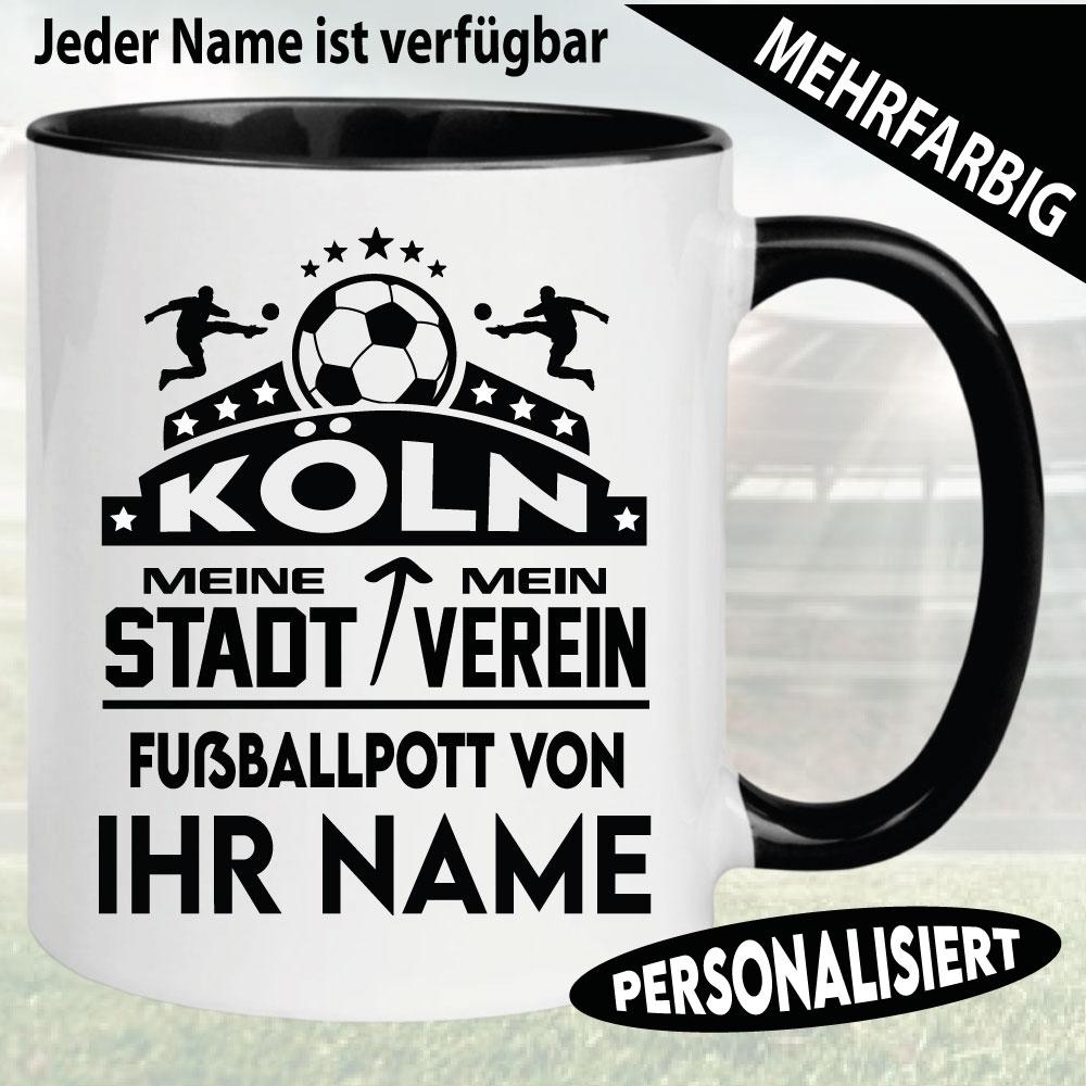 Personalisierte Fußballtasse Köln