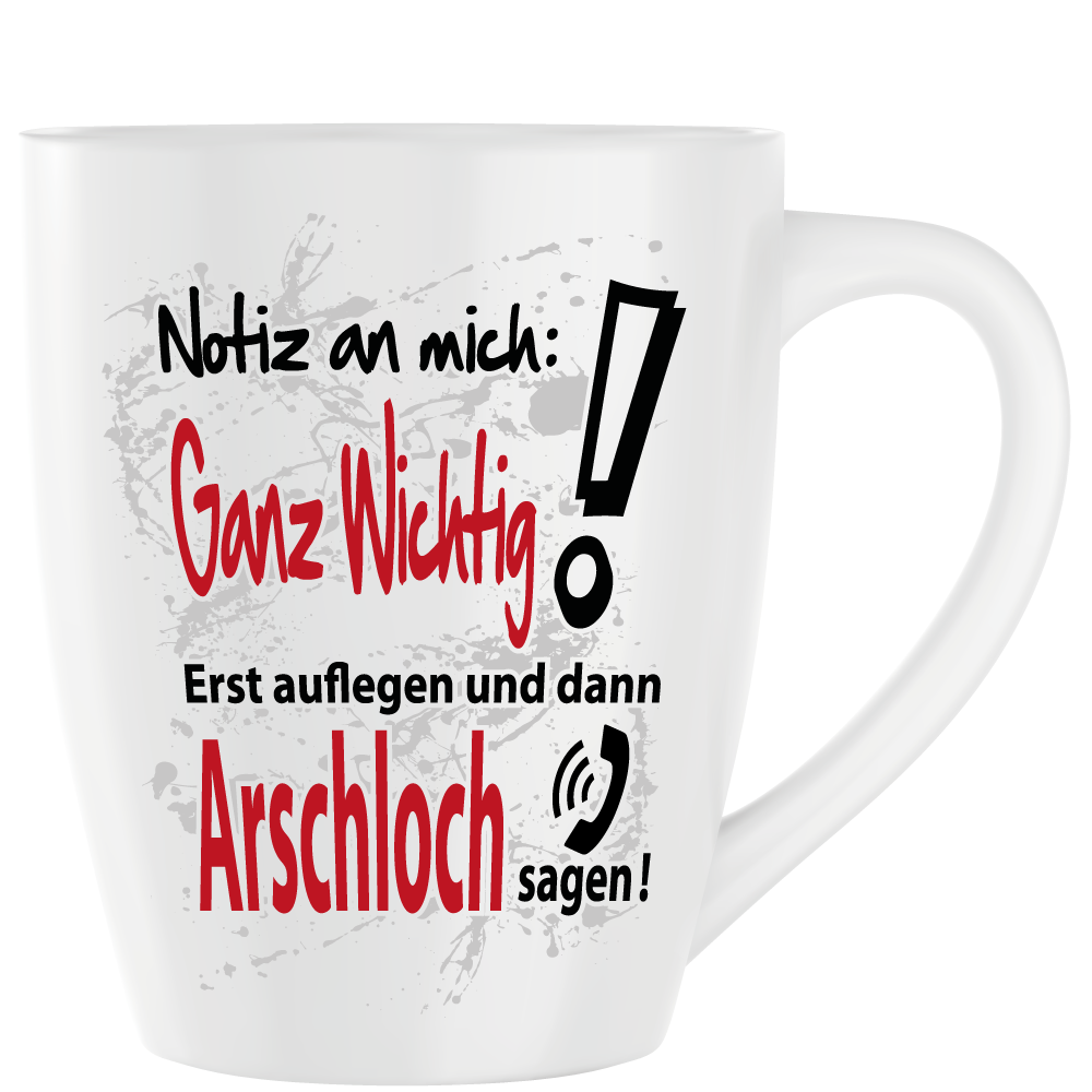 Latte Becher Weiss " Ganz wichtig "