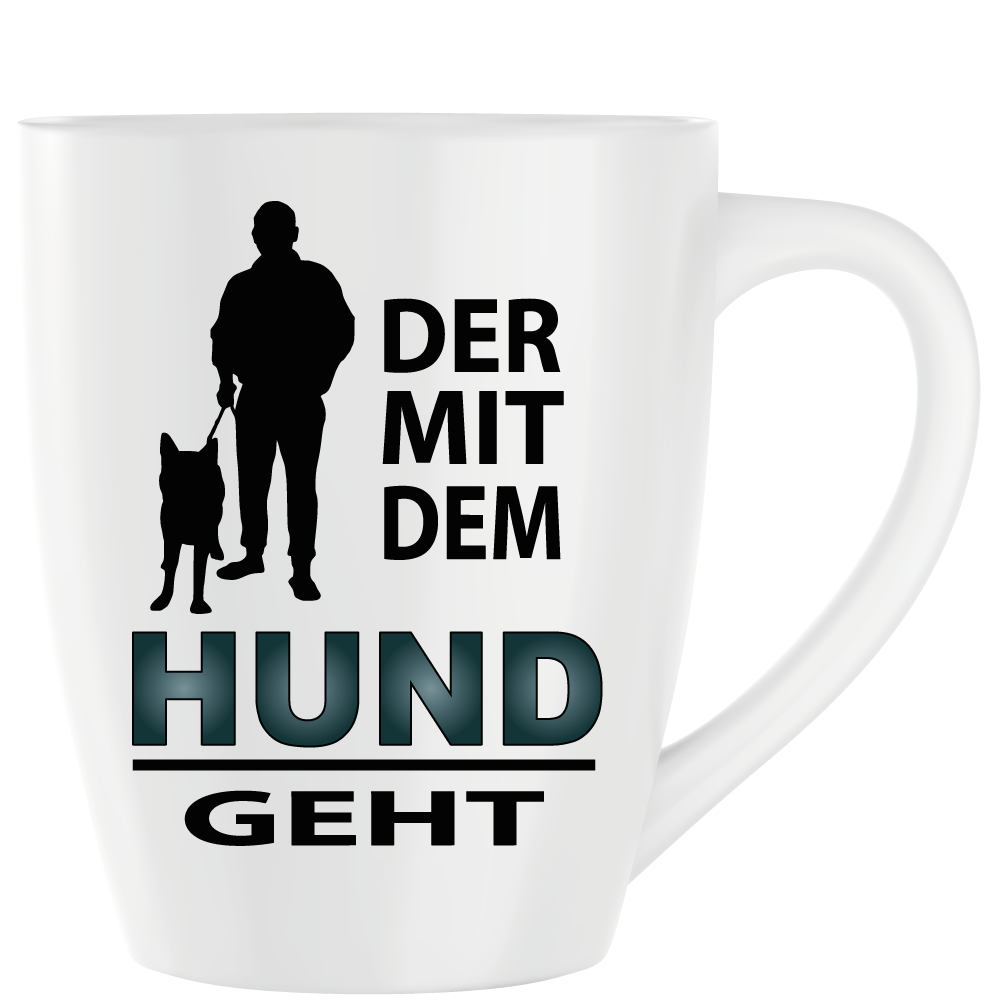 Latte Becher Weiss " Der mit dem Hund "