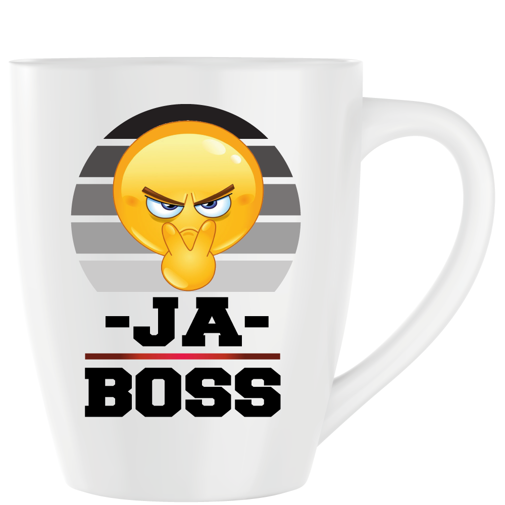 Latte Becher Weiss " Ja Boss "