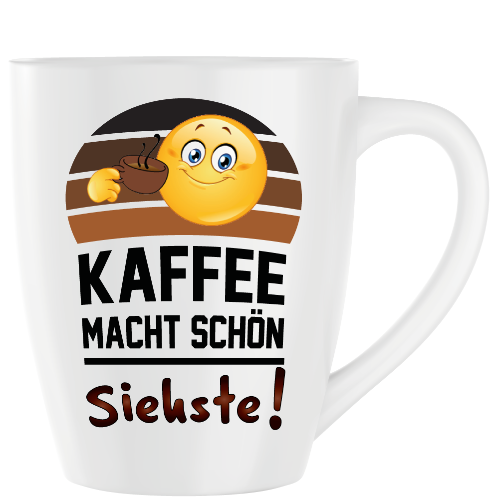 Latte Becher Weiss " Kaffee macht schön "