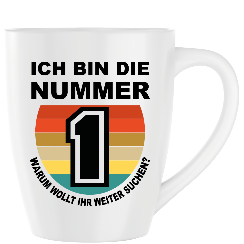 Latte Becher Weiss " Nummer 1 "