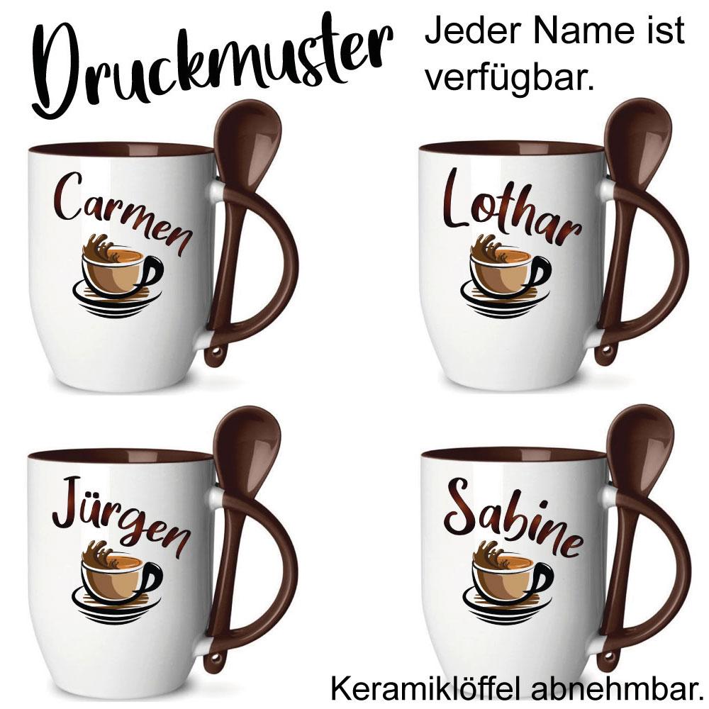 Kaffeetasse und Name