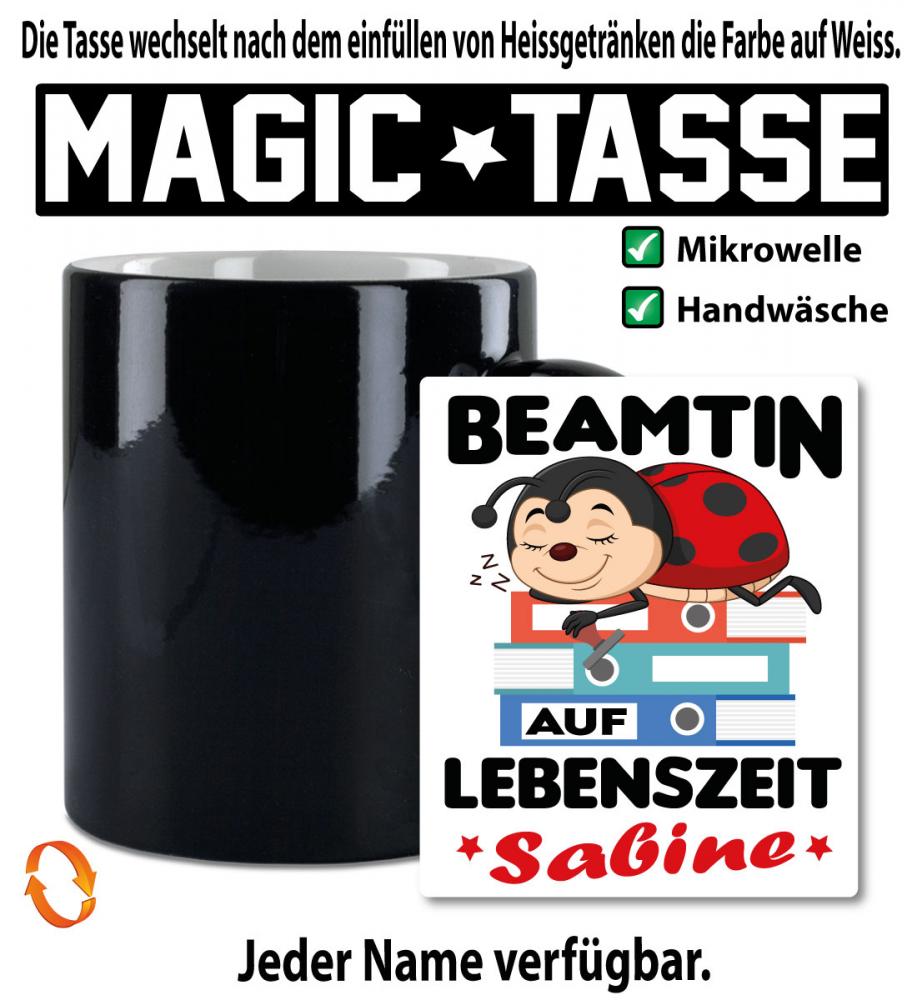 Zaubertasse Beamtin. Personalisiert.