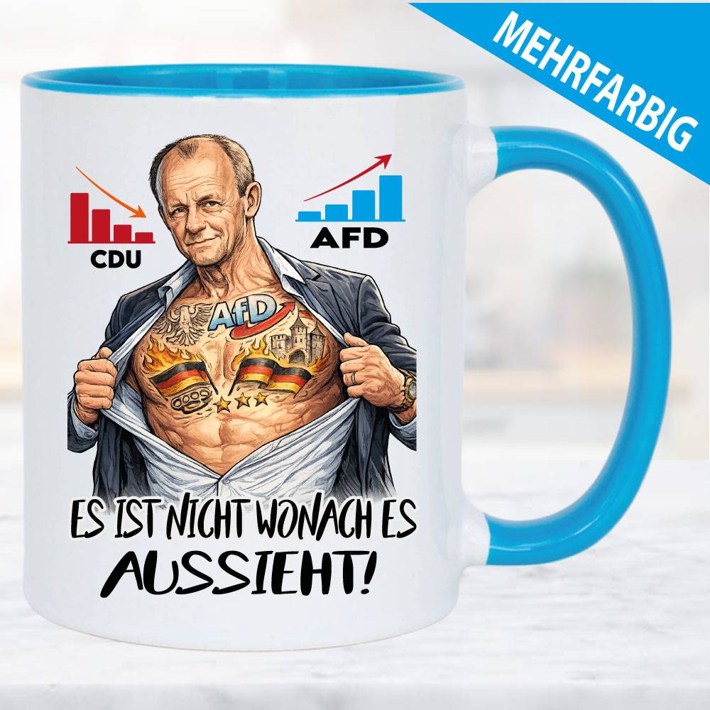 Tasse Kanzler Merz Tattoo AFD Lustig Comic