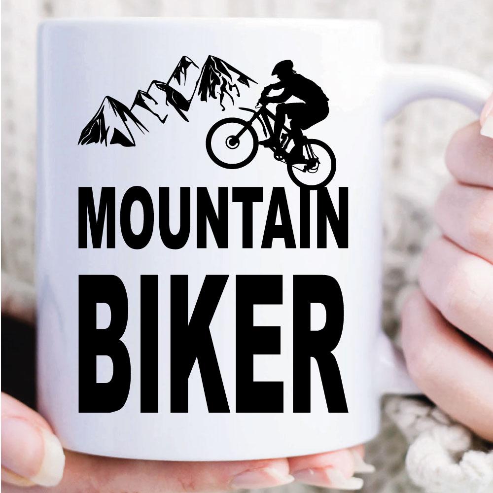 Tasse für Radfahrer Mountain Biker Weiss