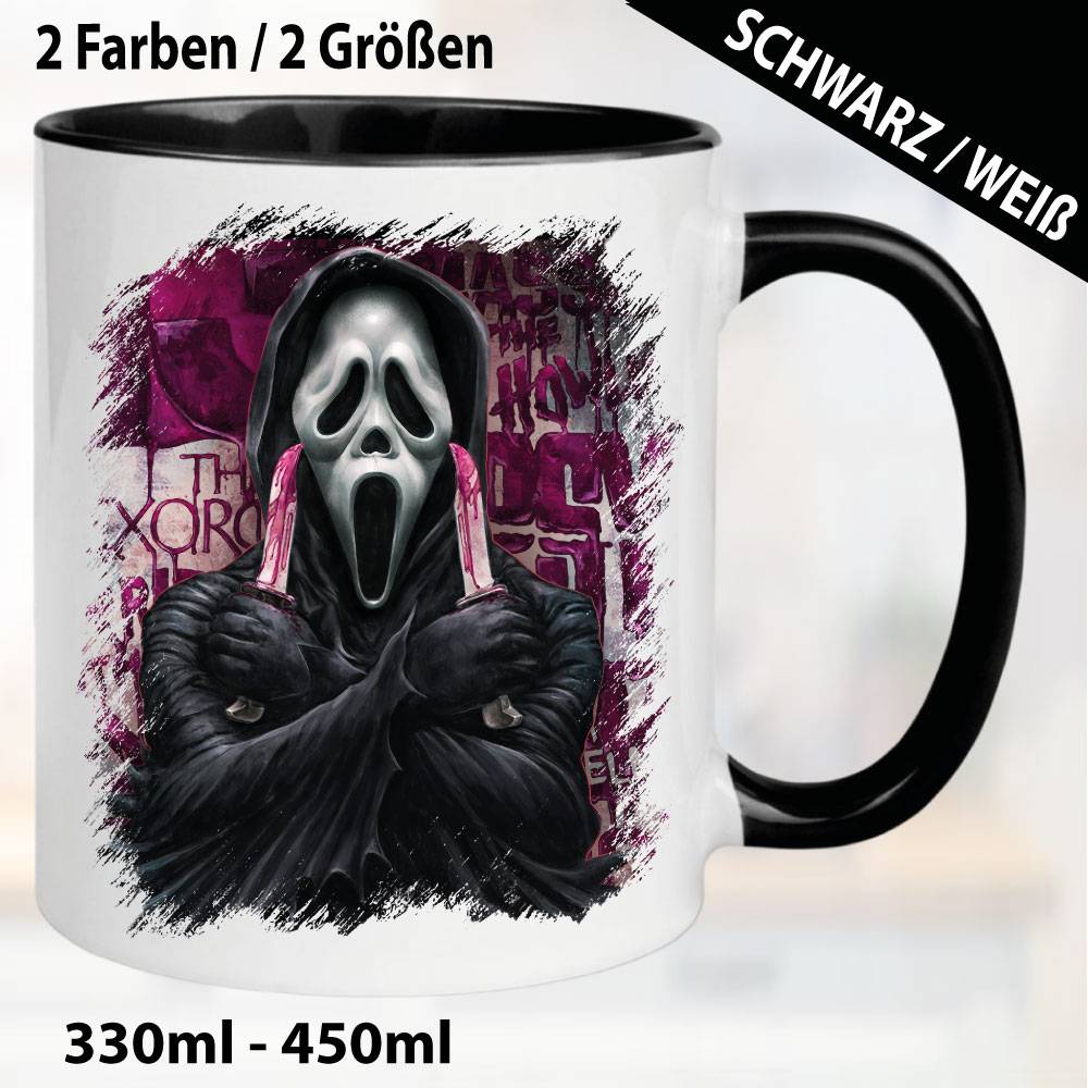 Horror Fan Tasse Scream Schwarz