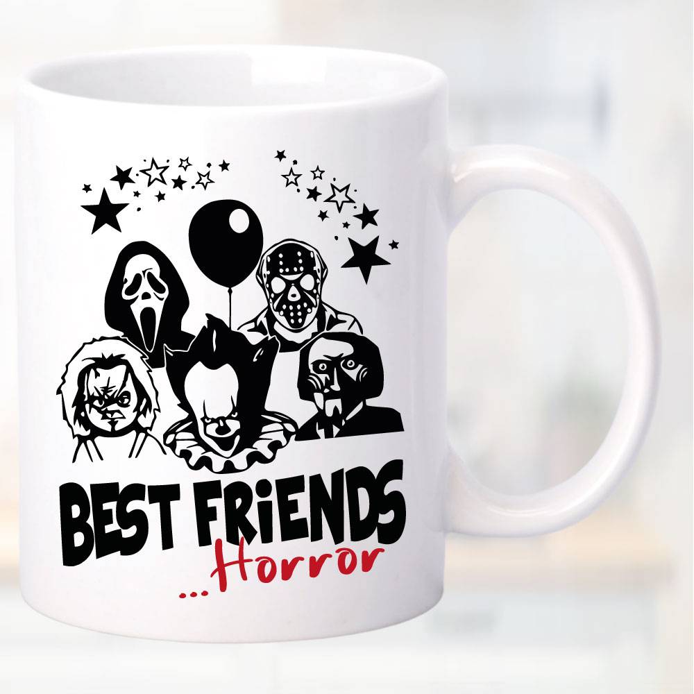 Tasse Weiss Horror Friends