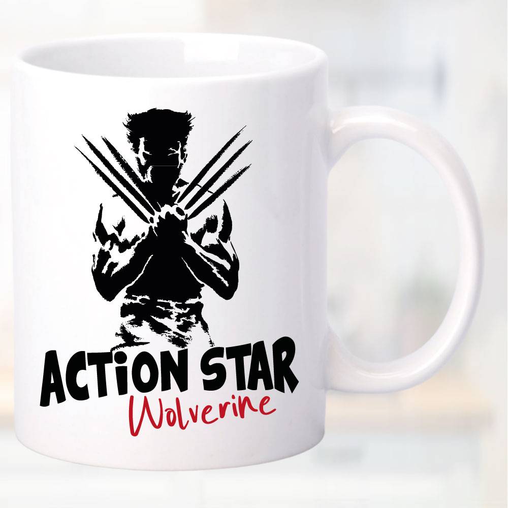 Tasse Weiss Wolverine