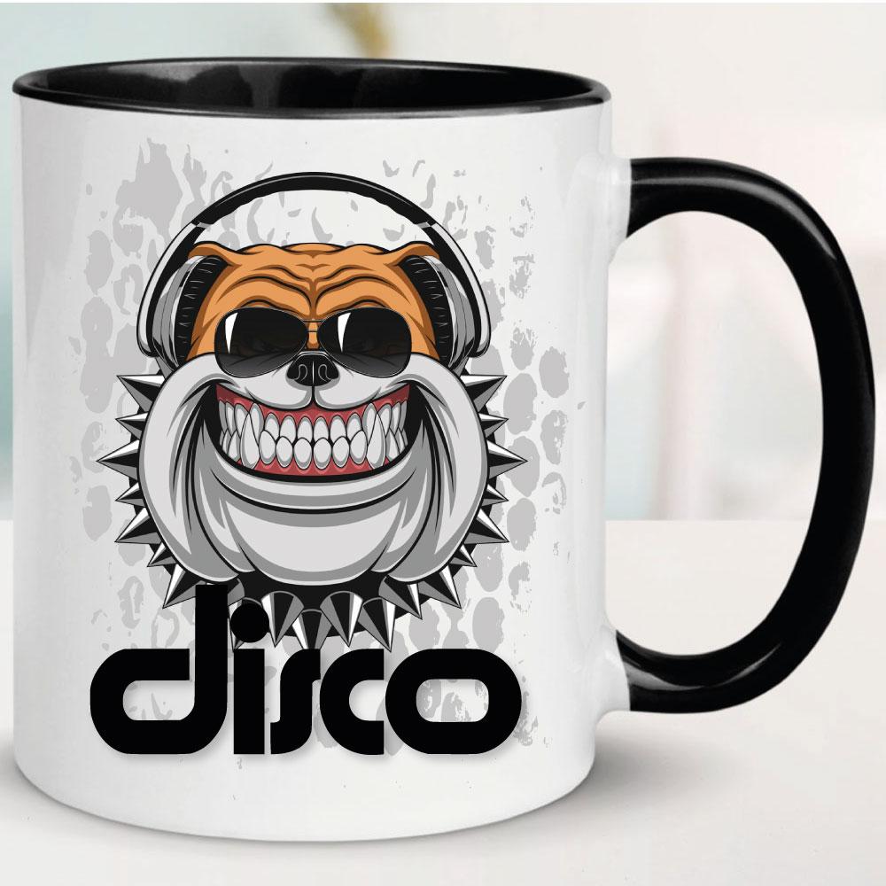 Tasse Music DJ Hund Schwarz