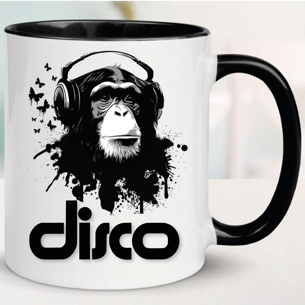 Tasse Music DJ Schimpanse Schwarz