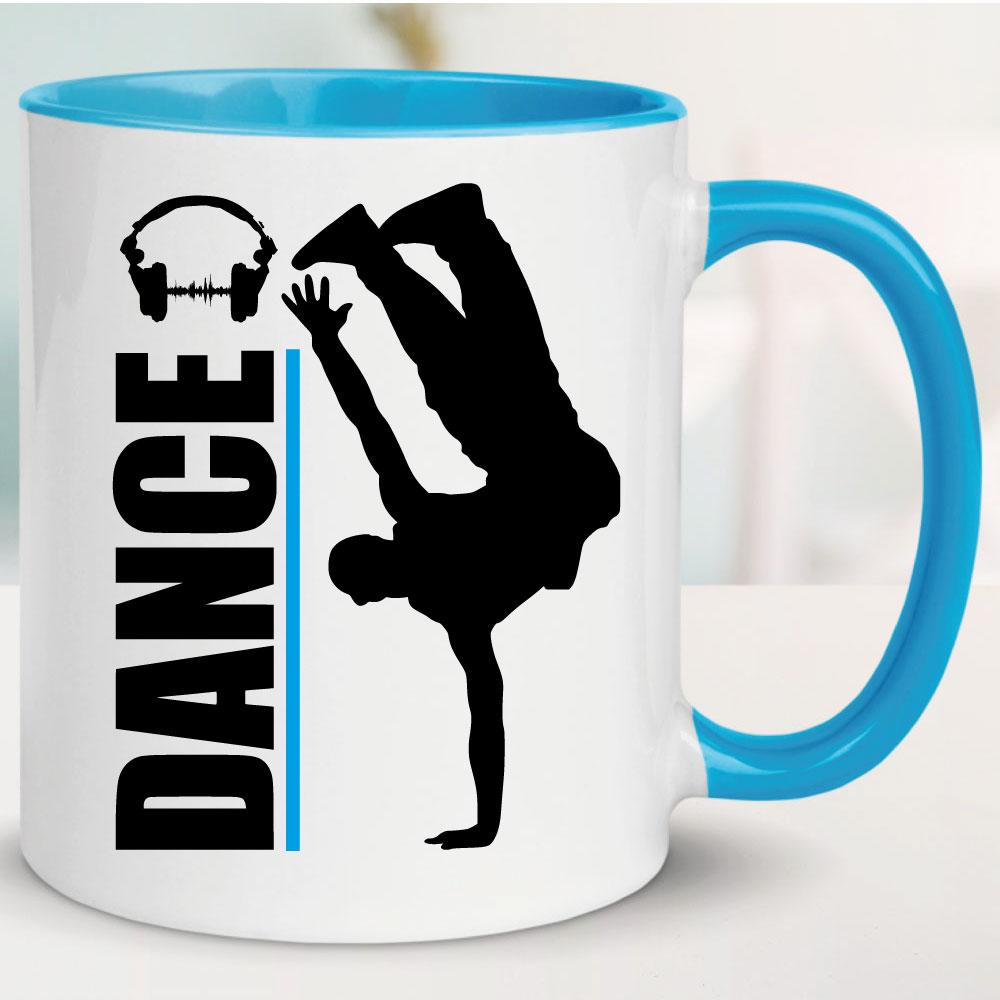 Tasse Music Dance Handstand Hellblau