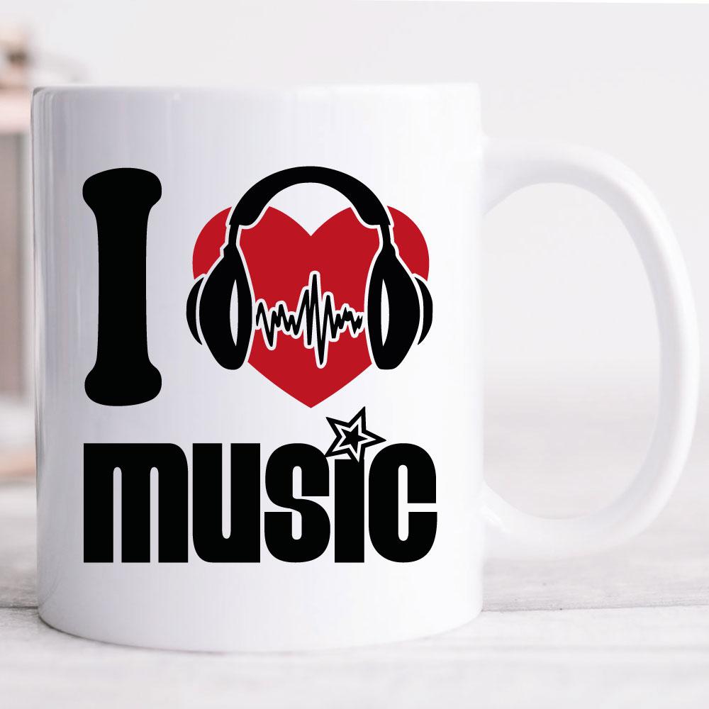 Tasse Music I Love Music Weiss